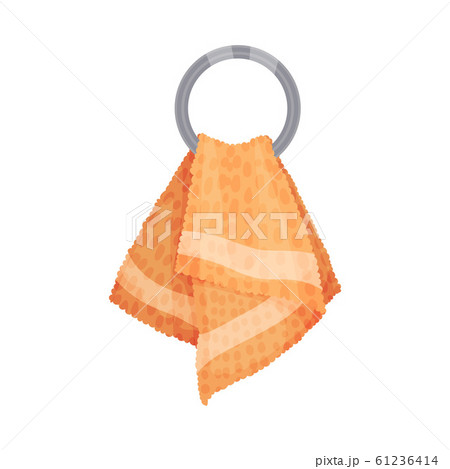 Hanging Towel Isolated on White Background Vector Household Item 61236414