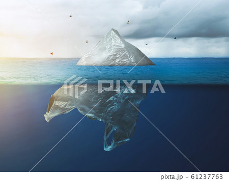 Global warming in the Arctic. Plastic bag iceberg 61237763