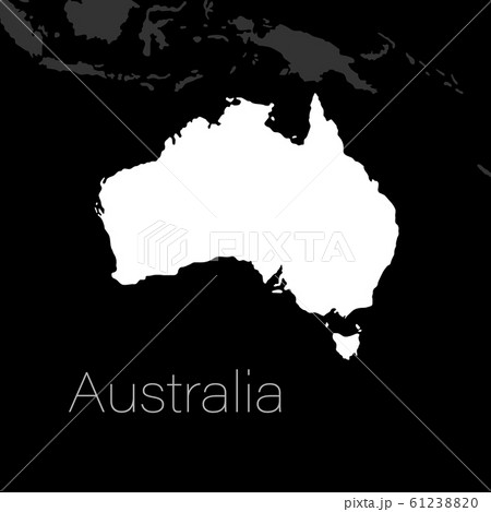 Australia map silhouette with the nearest islands. Minimal flat template. 61238820