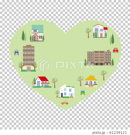 心形的城市景觀 心形的城市景觀 61239121