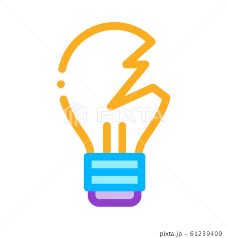 Wrecked Lightbulb Icon Vector Outline Illustration Wrecked Lightbulb Icon Vector Outline Illustration 61239409