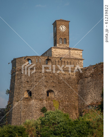 Clock tower and fortress at Gjirokaster castle, Albania Clock tower and fortress at Gjirokaster castle, Albania 61239822