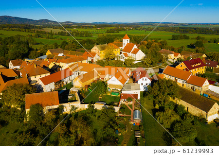 Traditional village Cakov in autumn day. Czech Republic 61239993