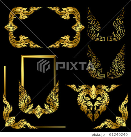 set of patterns corners decorative ornaments thai set of patterns corners decorative ornaments thai 61240240
