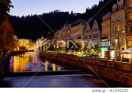 Evening view of the streets of Karlovy Vary. Czech Republic 61240285