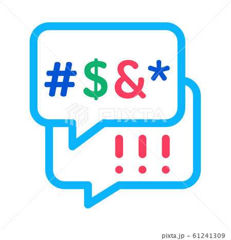 Obscene Language Icon Vector Outline Illustration 61241309
