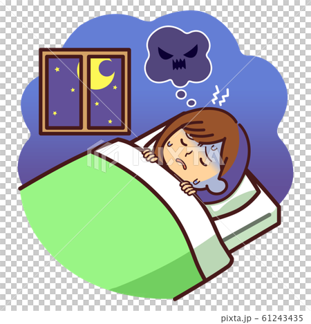 悪夢　女性　イラスト 61243435