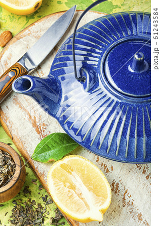 Kettle and tea ingredients 61243584