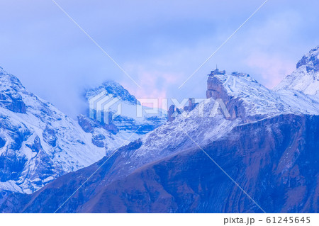 Panoramic view of Swiss Alps sunrise, Switzerland 61245645