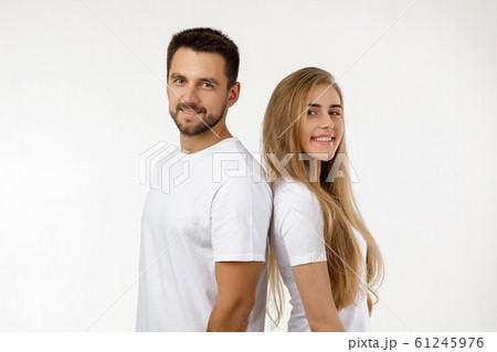 beautiful happy couple looking at camera 61245976