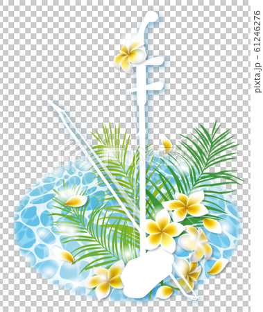 Summer and musical instruments erhu water surface and plumeria flower Summer and musical instruments erhu water surface and plumeria flower 61246276