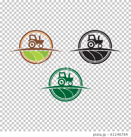 Agriculture and farming with a tractor with... - Stock Illustration ...