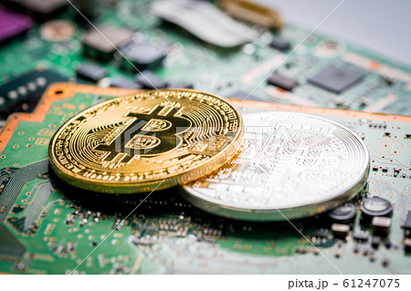 Bitcoin, the digital currency in studio on Bitcoin, the digital currency in studio on 61247075