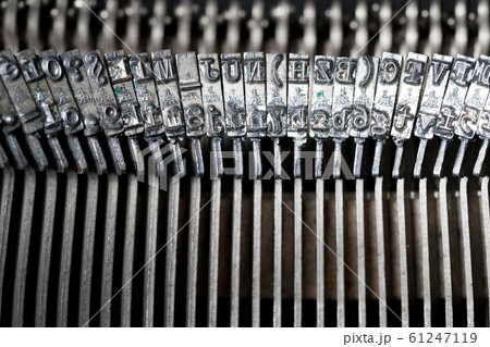 Close up of retro style typewriter in studio 61247119