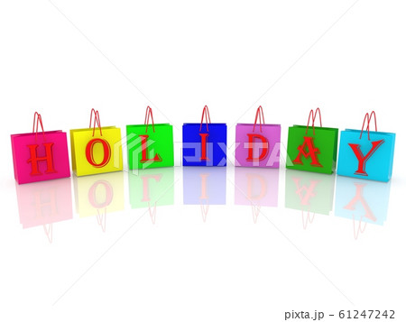 Holiday concept on shopping bags 61247242