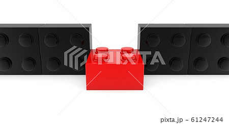 Toy bricks concept in red and black colors 61247244