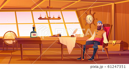 Pirate captain, interior of ship cabin Pirate captain, interior of ship cabin 61247351