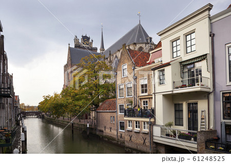 Bridge and canal houses in Dordrecht in the Bridge and canal houses in Dordrecht in the 61248525
