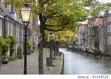 Lamppost and Canal houses in Dordrecht in the 61248528
