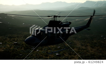 Slow Motion United States military helicopter in 61249824