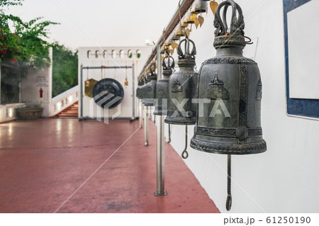 Thai style bells in buddhist temple Thai style bells in buddhist temple 61250190