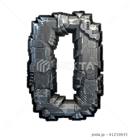 Capital letter O made of metal isolated on white background. 3d Capital letter O made of metal isolated on white background. 3d 61250635