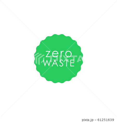 Zero waste green circle with wavy edge vector icon. Eco label, green emblem. Stock . 61251639