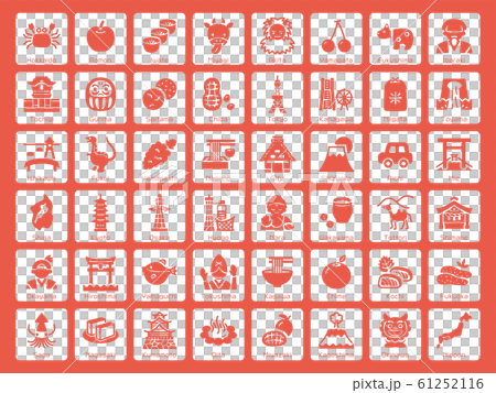 A set of icon materials that are famous and famous all over Japan 61252116