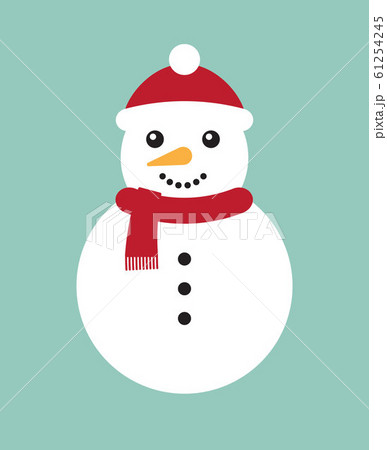 Vector flat cartoon snowman Vector flat cartoon snowman 61254245