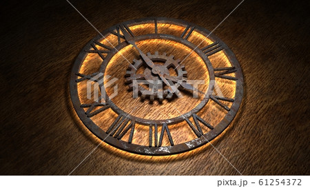 Time laps of an old watch. The hands of the clock spin quickly. Indicate the time is 05:00. Clock Time 5:00. 5 am, 5 pm. 3D illustration. Time laps of an old watch. The hands of the clock spin quickly. Indicate the time is 05:00. Clock Time 5:00. 5 am, 5 pm. 3D illustration. 61254372
