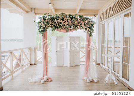 wedding decor flowers postcard chairs ceremony 61255127