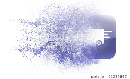 Sign mail delivery. The icon turns into a computer code. 3D illustration. 61255647