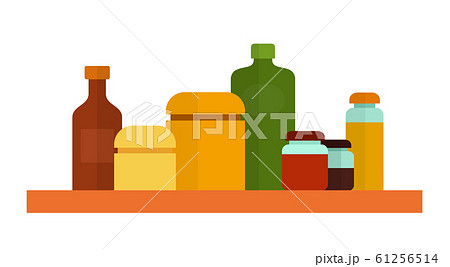 Kitchen containers of different volume flat icon vector isolated 61256514
