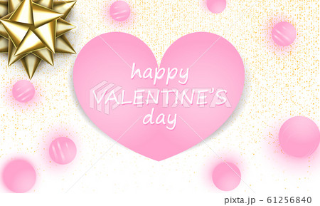 Valentines day background. Pink Heart. Vector. 61256840