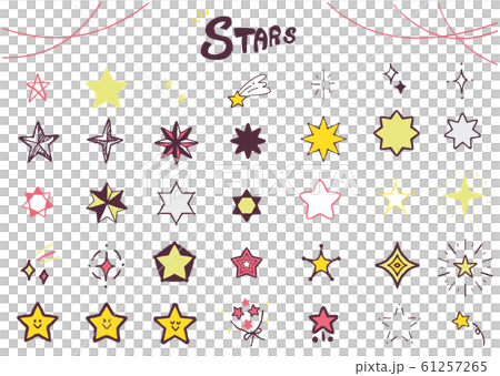 Hand drawn star illustration set 61257265