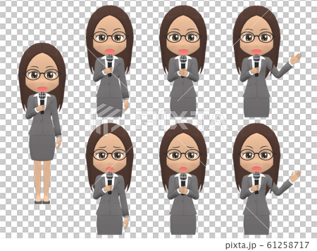 [Microphone A] Black woman suit straight front 61258717