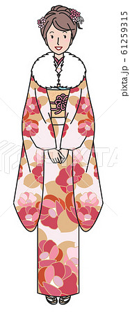 振り袖の女性 61259315