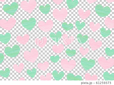 Pink and green casual border heart background 61259373