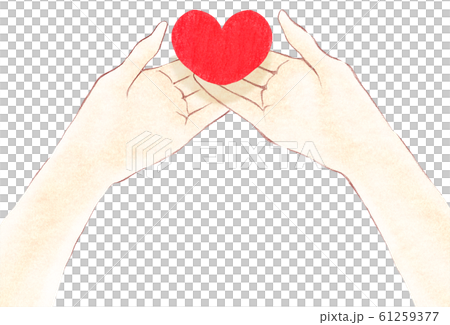 Palm receiving a red heart 61259377