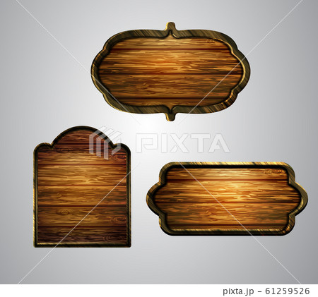 Vector realistic illustration of wooden signboard Vector realistic illustration of wooden signboard 61259526