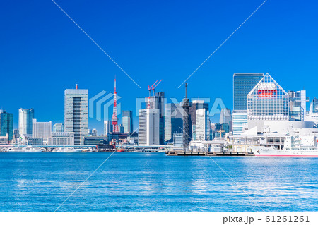 東京 東京タワーと晴海周辺の風景 東京 東京タワーと晴海周辺の風景 61261261