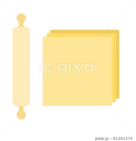 Puff pastry and rolling pin vector flat isolated Puff pastry and rolling pin vector flat isolated 61261374