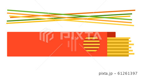 Colored spaghetti with spaghetti in a box vector flat isolated 61261397
