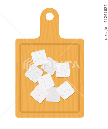 Feta cheese on a wooden board vector flat isolated 61261626
