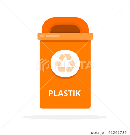 Urban trash bin for plastic waste flat isolated Urban trash bin for plastic waste flat isolated 61261786