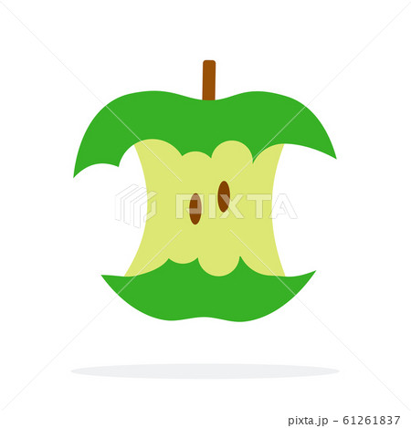Stub of a green apple with stem flat isolated 61261837