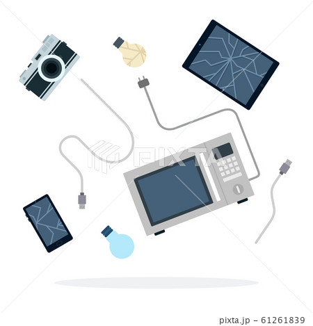 Electronic waste for trash sorting vector flat isolated 61261839