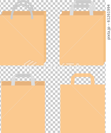 茶色い紙袋のイラストセット	 61261994
