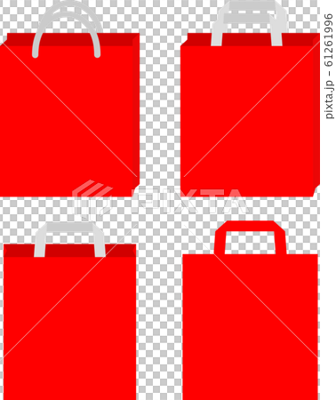 Illustration set of red paper bag 61261996