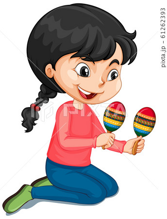 Girl playing maracas on isolated background Girl playing maracas on isolated background 61262393